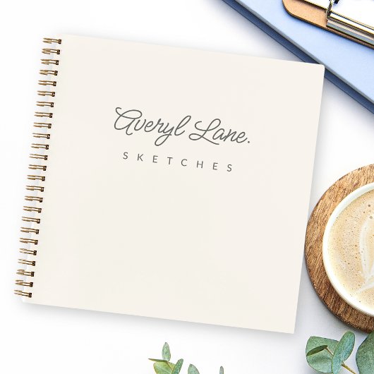 Monogramme classique élégant minimal ivoire livre 