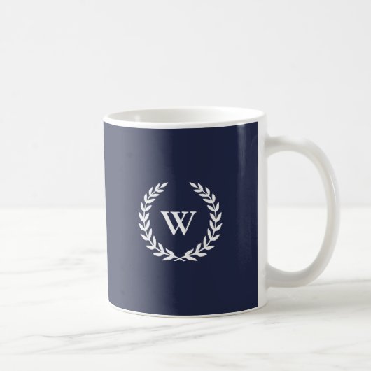 Monogramme classique élégant Mug bleu (Droite)