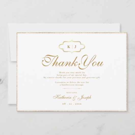 MONOGRAMME CLASSIQUE ET MERCI DE CALLIGRAPHIE ROMA (Devant)