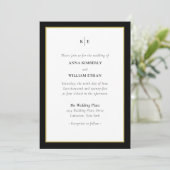 Monogramme classique Faire-part de mariage d'or no (Debout devant)