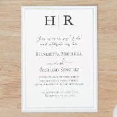 Monogramme classique Faire-part de mariage noir et