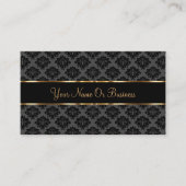 Monogramme classique Floral Damask Cartes de visit (Devant)