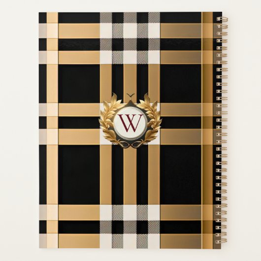 Monogramme Classique Gris Plaid, Noir & Beige (Dos)
