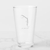 Monogramme classique initial F avec verre de nom d (Dos)
