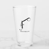 Monogramme classique initial F avec verre de nom d (Devant)