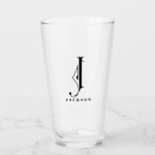 Monogramme classique initial J avec verre de nom d (Devant)