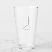 Monogramme classique Initiale L avec verre de nom (Dos)