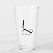 Monogramme classique Initiale L avec verre de nom (Devant)