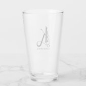 Monogramme classique K initial avec verre de nom d (Dos)