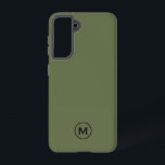 Monogramme classique minimal vert olive<br><div class="desc">Design monogramme classique moderne avec médaillon monogramme vert olive et noir.</div>