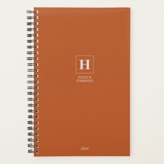 Monogramme classique orange foncé personnel hebdom (Devant)