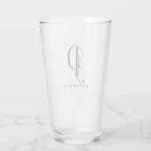 Monogramme classique P initial avec verre de nom d (Dos)