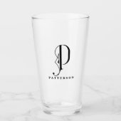 Monogramme classique P initial avec verre de nom d (Devant)