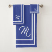 Monogramme classique Périwinkle Bleu et Blanc (En situation)