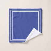 Monogramme classique Périwinkle Bleu et Blanc (Gant de toilette)