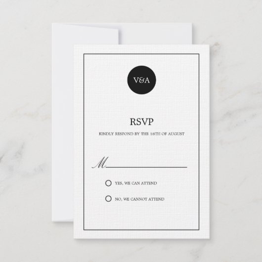 MONOGRAMME CLASSIQUE | RÉPONSE AU MARIAGE (Devant)