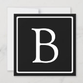 Monogramme classique simple | Magnet noir et blanc (Recto)