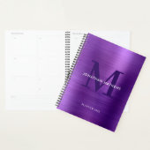 Monogramme classique violet métallique simple bros (Devant avec enveloppe)