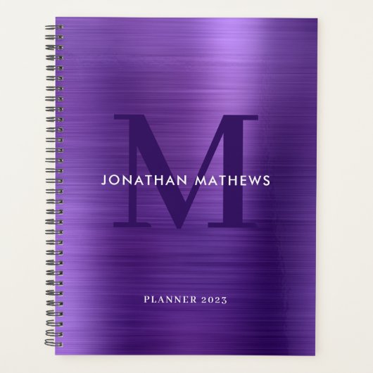 Monogramme classique violet métallique simple bros (Devant)