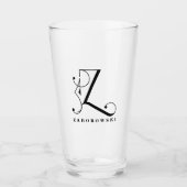 Monogramme classique Z initial avec verre de nom d (Devant)