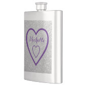 Monogramme coeur argent parties scintillant flacon (Gauche)