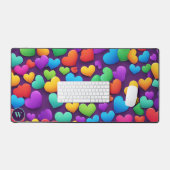 Monogramme Coeurs arc-en-ciel (Clavier et souris)