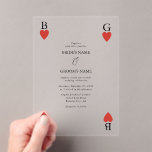 Monogramme Coeurs de la carte de jeu Faire-part de<br><div class="desc">Un monogramme unique coeurs jouant style carte mariage design. Un design impressionnant qui utilise des éléments de jeu de cartes pour créer un design de papeterie mariage unique. Un élégant monogramme de mariage de coeur rouge. Un design de carte à jouer unique avec des éléments modernes. Des articles de papeterie...</div>