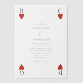 Monogramme Coeurs de la carte de jeu Faire-part de (Recto)