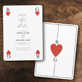 Monogramme Coeurs jouer carte mariage Enregistrer 
