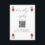 Monogramme Coeurs jouer carte mariage réponse RSVP<br><div class="desc">Un monogramme unique coeurs jouant style carte mariage design. Un design impressionnant qui utilise des éléments de jeu de cartes pour créer un design de papeterie mariage unique. Un élégant monogramme de mariage de coeur rouge. Un modèle de carte de réponse RSVP de mariage avec des éléments modernes. Des invitations...</div>