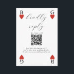 Monogramme Coeurs jouer carte mariage réponse RSVP<br><div class="desc">Un monogramme unique coeurs jouant style carte mariage design. Un design impressionnant qui utilise des éléments de jeu de cartes pour créer un design de papeterie mariage unique. Un élégant monogramme de mariage de coeur rouge. Un modèle de carte de réponse RSVP de mariage avec des éléments modernes. Des invitations...</div>