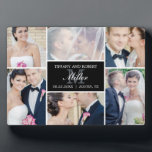 Monogramme Collage ÉDITABLE Plaque de COULEUR avec<br><div class="desc">Cette plaque avec chevalet fait un grand gardien pour préserver une grande mémoire. Conception par © berryberrysweet. Visitez notre site Web à l'adresse www.berryberrysweet.com pour obtenir des articles assortis et plus d'options de conception!</div>