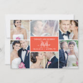 Monogramme Collage Mariage Faire-part - Corail (Devant)