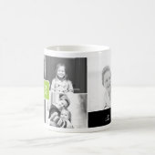 Monogramme Collage personnalisé Photo Mug - Vert (Centre)