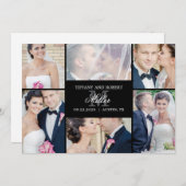 Monogramme Collage Photo Mariage Faire-part (Devant / Derrière)