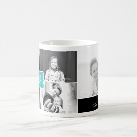 Monogramme Collage Photo personnalisée Mug - Turqu (Centre)