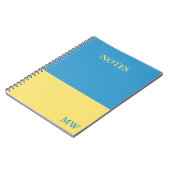 Monogramme Color Block Carnet Sky Blue & Yellow (Côté gauche)