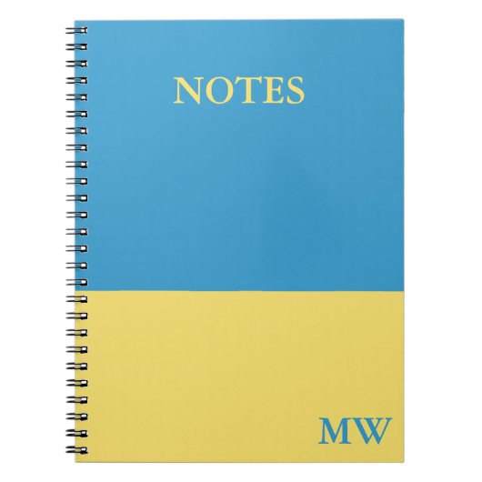 Monogramme Color Block Carnet Sky Blue & Yellow (Devant)