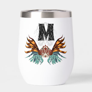 Monogramme coloré de poisson rouge