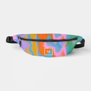 Monogramme coloré moderne aquarelle Coupe Sac à co