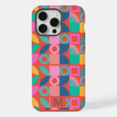 Monogramme coloré Nom géométrique personnalisé (Verso)