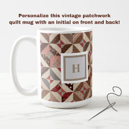 Monogramme Coloré Patchwork Quilt Coffee Mug