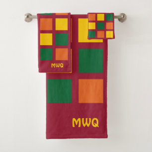Monogramme Colorée Carrés géométriques