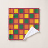 Monogramme Colorée Carrés géométriques (Gant de toilette)