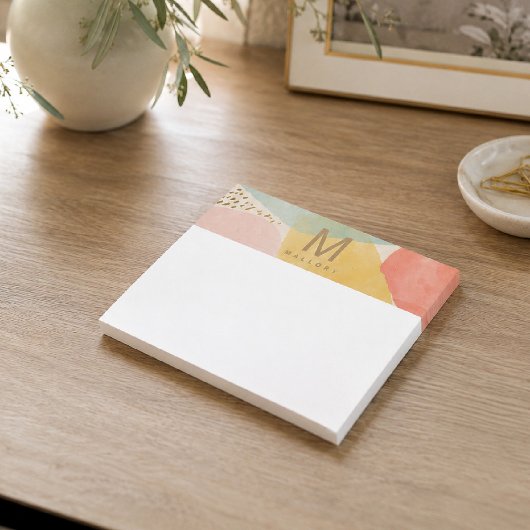 Monogramme Colorful Abstrait Shapes Post-It Notes