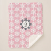 Monogramme confortable Snowflake Sherpa Couverture (Devant)