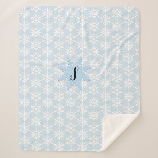 Monogramme confortable Snowflake Sherpa Couverture (Devant)