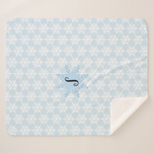 Monogramme confortable Snowflake Sherpa Couverture (Devant (Horizontal))