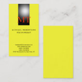 Monogramme Consultant simple Carte de visite jaune (Devant / Derrière)