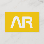 Monogramme contemporain Carte de visite blanc jaun (Dos)